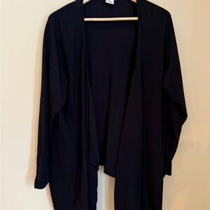Kate Hill Black Open Front Cardigan Sweater
